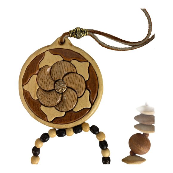 African Vintage Wooden Jewelry Beads Medallion Set Bundle - Picture 3 of 5